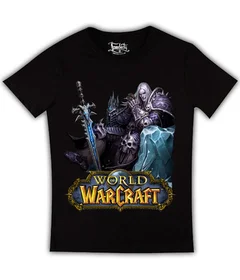 Прикольные футболки: Warcraft лого с мечом на черной